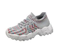 Sneaker da donna, scarpe da corsa, scarpe da ginnastica, taglia 36, 46, uguali cuciture in rete, colore suola spessa, rialzo, padre, fitness, jogging, sneakers per uomini e donne, sneakers beige da