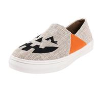 Sneaker da donna scarpe da corsa slip on scarpe casual da donna Europa gli Stati Uniti Halloween Colorblocking stampa casual Shallow Mouth Low Top scarpe casual scarpe da ginnastica da donna, beige