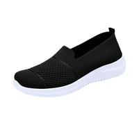 Sneaker da donna, scarpe da corsa, slipon, per il tempo libero, scarpe ortopediche, da donna, leggere, larghe, traspiranti, per il tempo libero, comode per l'estate, da ginnastica da donna, Nero