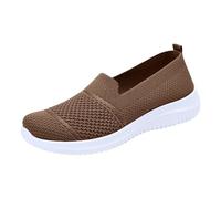 Sneaker da donna, scarpe da corsa, slipon, per il tempo libero, scarpe ortopediche, da donna, leggere, larghe, traspiranti, per il tempo libero, comode per l'estate, da ginnastica da donna, marrone