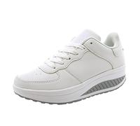 Sneaker da donna, scarpe da ginnastica leggere, con plateau da corsa, scarpe sportive per il tempo libero, comode, leggere, traspiranti, per la primavera e l'inverno, bianco, 37 EU