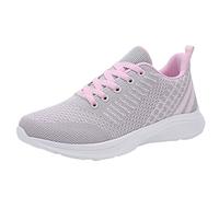 Sneaker da donna, scarpe da ginnastica, scarpe da corsa, casual, pizzo, comode, traspiranti, da donna, in rete, alla moda, per la salute, Colore: rosa., 39 EU