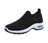 Sneaker da donna, scarpe da ginnastica, scarpe sportive ortopediche, da donna, leggere, larghe, traspiranti, per il tempo libero, comode, per l'estate, scarpe da ginnastica grigie da donna, Nero