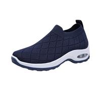 Sneaker da donna, scarpe da ginnastica, scarpe sportive ortopediche, da donna, leggere, larghe, traspiranti, per il tempo libero, comode, per l'estate, scarpe da ginnastica grigie da donna, Blu, 40 EU