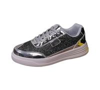 Sneaker da donna, scarpe sportive con brillantini, morbide e traspiranti, con paillette, per il tempo libero, per il fitness, per il jogging, per street, feste, night club, Nero , 37 EU