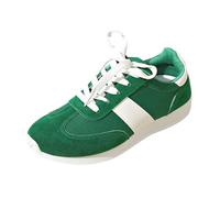 Sneaker da donna scarpe sportive con suola morbida alla moda leggera scarpe bianche traspiranti cento scarpe da corsa da donna, verde, 37 EU
