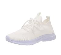 Sneaker da donna, slipon, scarpe da corsa, suola morbida, scarpe da ginnastica in tinta unita, traspiranti, in rete, comode e antiscivolo, per trekking, tennis, fitness, palestra, jogging, beige., 40