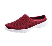 Sneaker da donna, traspiranti, con lacci, scarpe basse per il tempo libero, unisex, leggere, scarpe da lavoro sportive, traspiranti, Colore: rosso, 40 EU