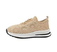 Sneaker da donna traspiranti slip on sneaker scarpe da corsa camminata fitness sneakers per corsa palestra allenamento fitness spiaggia, Beige 6, 38 EU