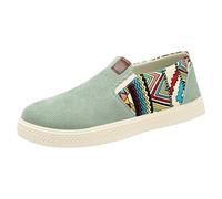 Sneaker da uomo alla moda in tela piatta, leggere, slip-on, per il tempo libero, a bassa pressione, scarpe da barca retrò, traspiranti, comode, antiscivolo, scarpe da skateboard, verde, 43 EU