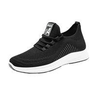 Sneaker da uomo autunno e inverno comoda moda leggera traspirante morbida tinta unita slip on da uomo, Nero , 42 1/3 EU