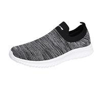 Sneaker da uomo con plateau piatti, in rete, traspiranti, leggere, comode, da palestra, in memory foam, per il tempo libero, ammortizzate, con fondo spesso, scarpe da trekking casual, grigio., 42 EU