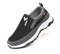 Sneaker da uomo, leggere, comode, con design slip-on, scarpe da corsa, sportive, minimaliste, per il tempo libero, con rete traspirante per il fitness, Stile X01 Nero, 42 EU