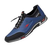 Sneaker da uomo per il tempo libero, scarpe alla moda, suola morbida, scarpe da corsa, leggere, traspiranti, con rinforzo in altezza invisibile, taglia 39-44, Blu, 42 EU