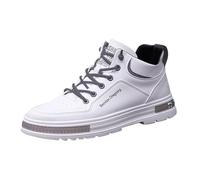 Sneaker da uomo scarpe basse in pelle per uomo, scarpe da trekking alla moda, bianco, 40 EU