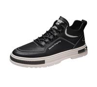 Sneaker da uomo scarpe basse in pelle per uomo, scarpe da trekking alla moda, Nero , 41 EU