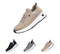 Sneaker da uomo, suola morbida, leggera, da ginnastica, da tennis, fitness, jogging, design a rete, traspiranti, in memory foam, per il tempo libero, per escursioni, beige., 44 EU