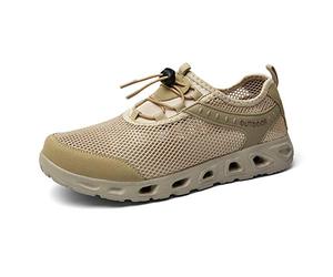 Sneaker da Uomo Traspirante Rete per Esterno Scarpe Arrampicata Arrampicata Estiva per Escursionismo Calzature Sportive Comode e Casual 44 EU Beige,27 CM Tacco con Le Dita dei Piedi