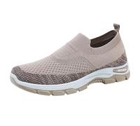 Sneaker da uomo, traspiranti, scarpe da corsa in rete, scarpe da ginnastica ortopediche, in rete, per il tempo libero, morbide, leggere, per attività all'aria aperta, comode da jogging, cachi, 41 EU