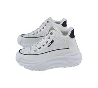 Sneaker Damen Modische Freizeitschuhe mit Dicker Sohle High-Top Plateau Laufschuhe Bequeme Schnür Schulschuhe Frauen Elevate Shoes Lässig rutschfeste Sportschuhe Atmungsaktive Walkingschuhe