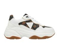 Sneaker Donna Guess Runner Hapyy Guess Peony Logo Leather White Brown