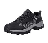 Sneaker Herren SchnüRer Walkingschuhe Leichte Trekkingschuhe DäMpfung Und RüCkprall Traillaufschuhe Outdoor Sportlich Gleitsicher Leichtetrekkingschuhe Mit Dicke Sohle Bequeme Turnschuhe, Nero , 43 EU