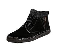 Sneaker Herren StraßEnlaufschuhe üBergrößE SchnüRhalbschuhe Outdoor Sportlich Gleitsicher Leichtetrekkingschuhe Mit Weich Dicke Sohle Leichtgewicht Hoch Oben Turnschuhe ElastizitäT, Nero , 42 EU