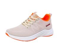 Sneaker in rete traspirante, comode e leggere, alla moda, per il tempo libero, per il fitness, per il jogging, per il trekking, per il piede nudo, beige., 36 EU