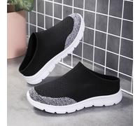 Sneaker mulo bicolore autunno/inverno, sandali leggeri e comodi da donna con inserti elastici neri, traspiranti e slip-on, adatti per il tempo libero EUR35,EUR36,EUR37,EUR38,EUR39,EUR40,EUR41,EUR42Blo