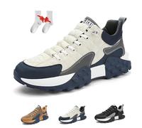 Sneaker Ortopedica Comfort da Uomo 2024, Scarpe Ortopediche da Uomo, Scarpe Sportive Morbide Traspiranti Antiscivolo e Impermeabili da Uomo Scarpe da Passeggio con Piattaforma Casual(Beige,44 EU)