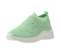 Sneaker ortopedica extra larga da donna da uomo senza lacci in memory foam con supporto per arco plantare, scarpe sportive da corsa leggere traspiranti in rete per diabetici, casual all'aperto, Verde
