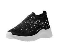 Sneaker ortopedica extra larga da donna da uomo senza lacci in memory foam con supporto per arco plantare, scarpe sportive da corsa leggere traspiranti in rete per diabetici, casual all'aperto, Nero