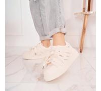 Sneaker piatti con lacci decorativi e cinturino Caratteristiche:Piatti cestiniLacci decorativi avec nœudSposa regolabile sur le dessusSemelle plateforme épaisseLo stile si adatta alle diverse occasion