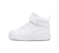 Sneaker PUMA Rebound V6 Mid per bimbi ai primi passi, Scarpe, Bianco/Cool Light Grigio, 26 26