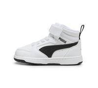 Sneaker PUMA Rebound V6 Mid per bimbi ai primi passi, Scarpe, Bianco/Nero, 24 24