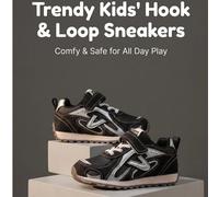 Sneaker slip-on con chiusura a strappo per bambini e bambine, scarpe comode e versatili per il ritorno a scuola, ideali per tutte le stagioni e le attività all'aperto EUR34,EUR35,EUR36,EUR26,EUR27,EUR