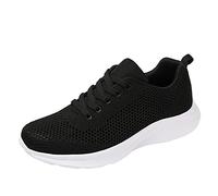 Sneaker Slip on Scarpe Scarpe da Ginnastica da Donna con Suola Morbida con Lacci per Il Tempo Libero Esterno in Rete Corsa Ginnastica Traspiranti Sportive alla (Black, 42)