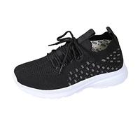 Sneaker Slip on Scarpe Scarpe Sportive da Donna alla Moda per la Primavera e L'Estate, Fondo Piatto, Leggero, Traspirante, Traspirante e Confortevole (Black, 38)