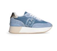 LIU JO BA5035 Dreamy Denim Sneakers Sportive per Donna in Nabuk e Tessuto Blue con Zeppa Alta (Taglia 37)