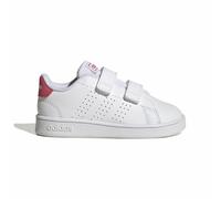 adidas Unisex - Bimbi 0-24 Advantage Lifestyle Court Two Hook-And-Loop Shoes, Cloud White / Real Pink / Core Black, 21 EU