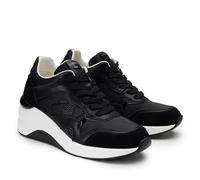 Sneakers Alberto Guardiani SYD 434000 pelle, camoscio, tessuto e glitter nero