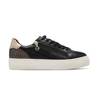 Sneakers Alla Moda In Pelle Sintetica Nere E Oro Per Donna Con Lacci