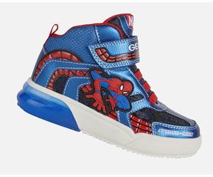 Sneakers alte elastici e strappo Geox Grayjay Marvel Spider Man Bambino CON LUCI
