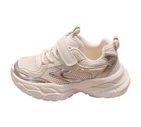 Sneakers Bambina - Scarpe Bambina Scarpe da Ginnastica per Bambine Leggere con Suola Morbida Comode Casual Traspiranti per Bambini Piccoli Antiscivolo Flessibili da Passeggio (Beige 33 Big Kids)