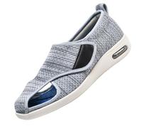 Sneakers Casual all'Aperto Scarpe,Larghe per Piedi Gonfi Scarpe da Passeggio Regolabili La Neuropatia Dolorosa dei degli Anziani.Light Gray,38