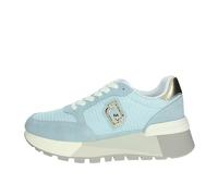 Sneakers Celeste con Logo LG Laterale Dorato