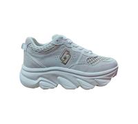 Sneakers Chunky con Suola Alta, Scarpe Sportive in Pelle Scamosciata Bianca, Design a Rete, Piattaforma Rialzata N.41