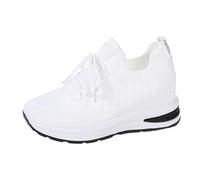 Sneakers con ammortizzazione, da donna, con plateau e plateau, con rialzo, leggere, resistenti all'usura, scarpe da corsa, scarpe da corsa, scarpe da jogging, sportive, suola morbida, per il tempo