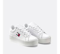 Tommy Jeans Donna Sneakers con Suola Alta con Plateau, Bianco (White), 39