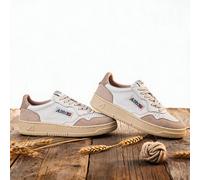 Sneakers da donna AU con suola morbida, bianche, casual - design color block sull'orlo - Comode sneakers per il tempo libero grigie e bianche, versatili per donne e uomini, comode scarpe casual per co